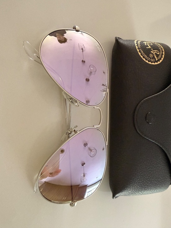 Ray-Ban women’s lavender violet  mirror aviator sunglasses